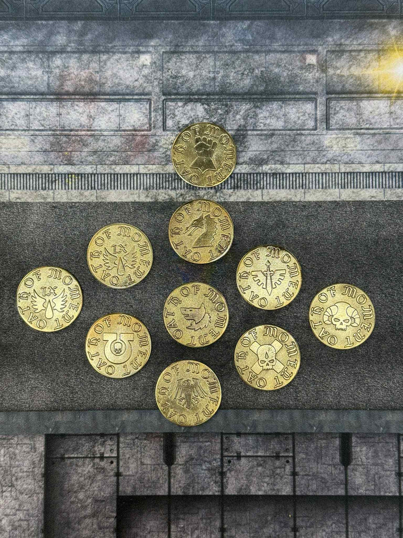 Oath of Moment Token | 40mm | Custom Embossed Coin | Grim Dark | Metal Game Token