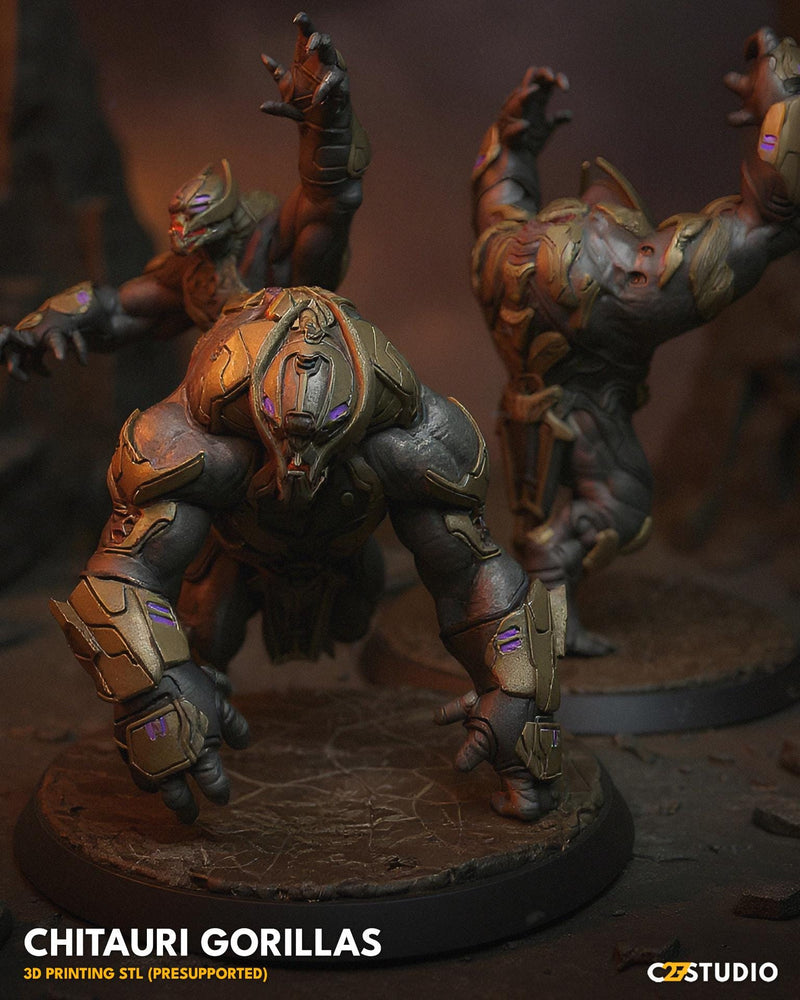 Chitauri Army - Gorilla | 40mm Scale Miniature | Crisis Protocol Proxy | C27