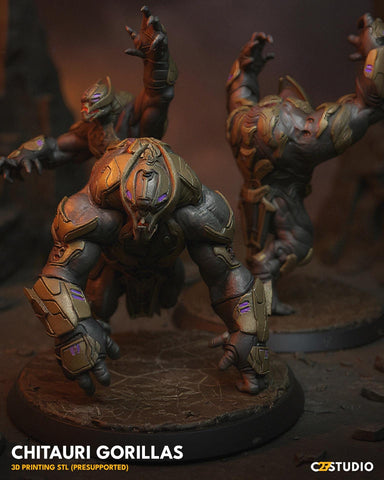 Chitauri Army - Gorilla | 40mm Scale Miniature | Crisis Protocol Proxy | C27