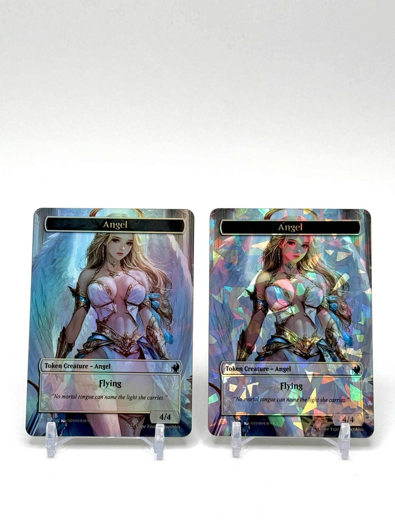 Borderless Foil Angel Tokens | Custom MTG Token Cards | 4/4
