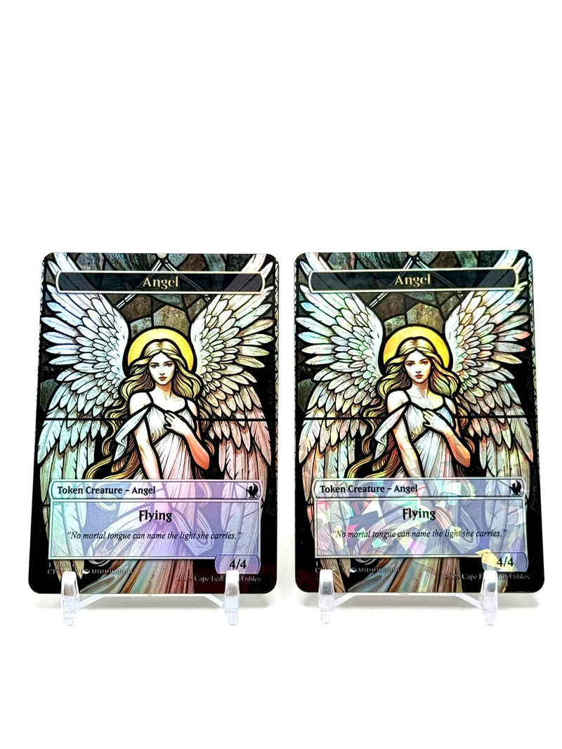 Borderless Foil Angel Tokens | Custom MTG Token Cards | 4/4