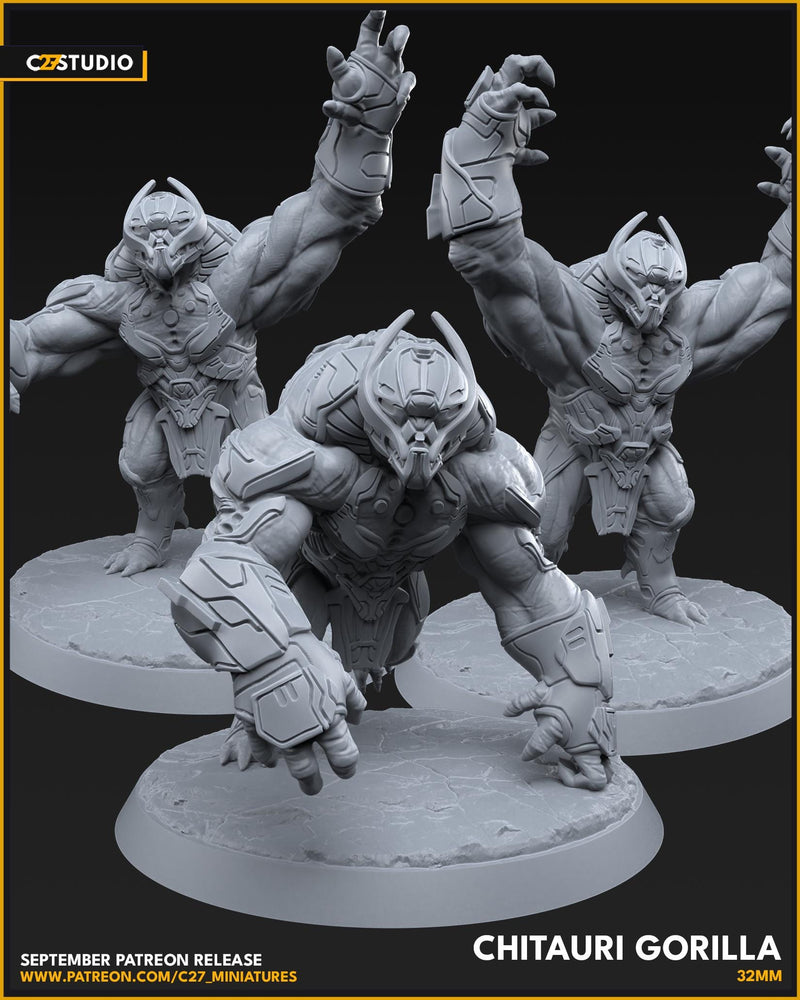 Chitauri Army - Gorilla | 40mm Scale Miniature | Crisis Protocol Proxy | C27