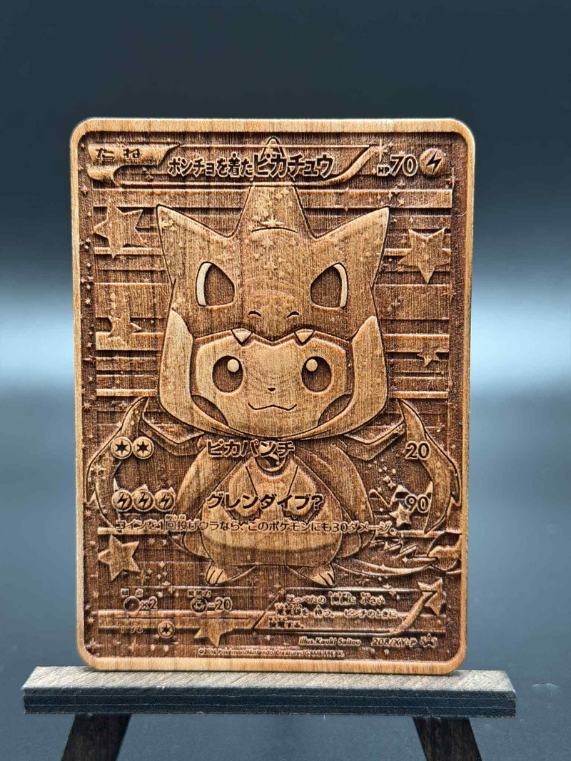 Custom Genuine Hardwood Pokémon Card – Laser Engraved Collectible Display Gift - Personalized Options Available