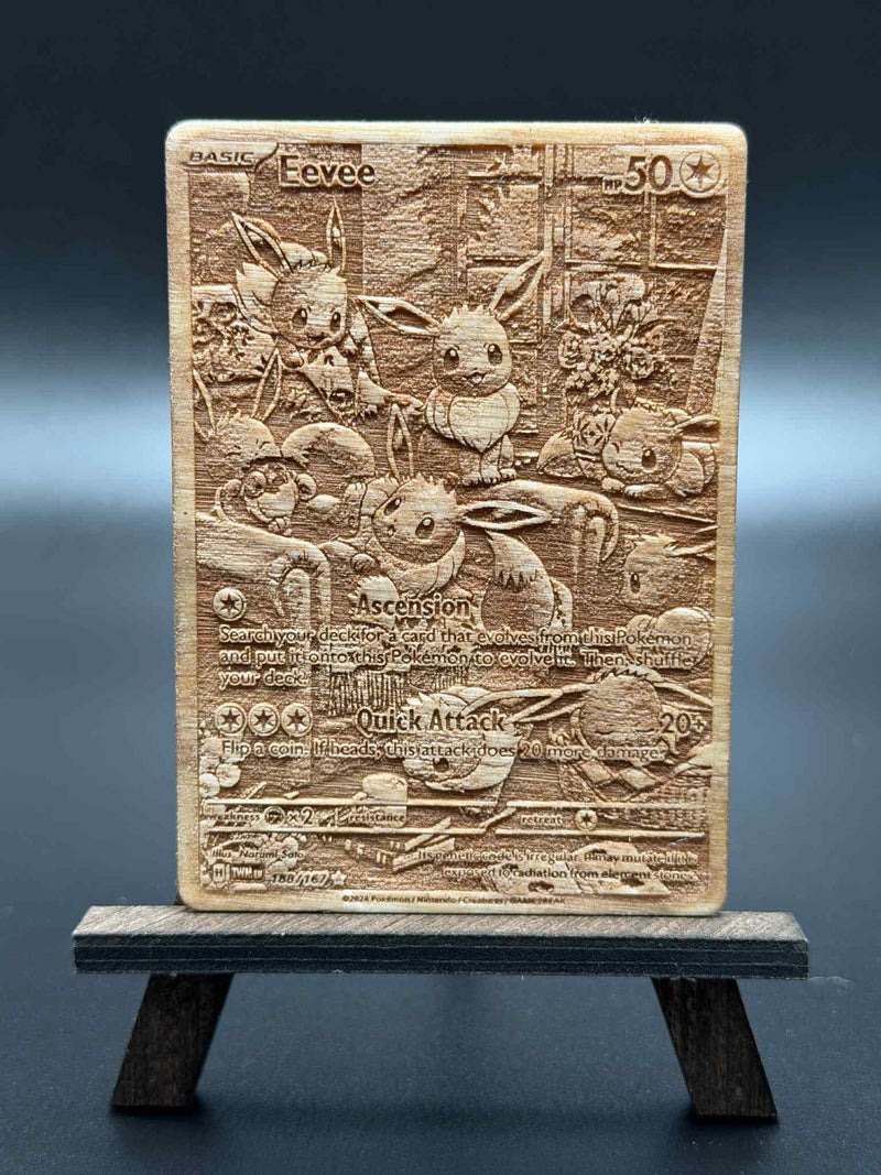 Custom Genuine Hardwood Pokémon Card – Laser Engraved Collectible Display Gift - Personalized Options Available