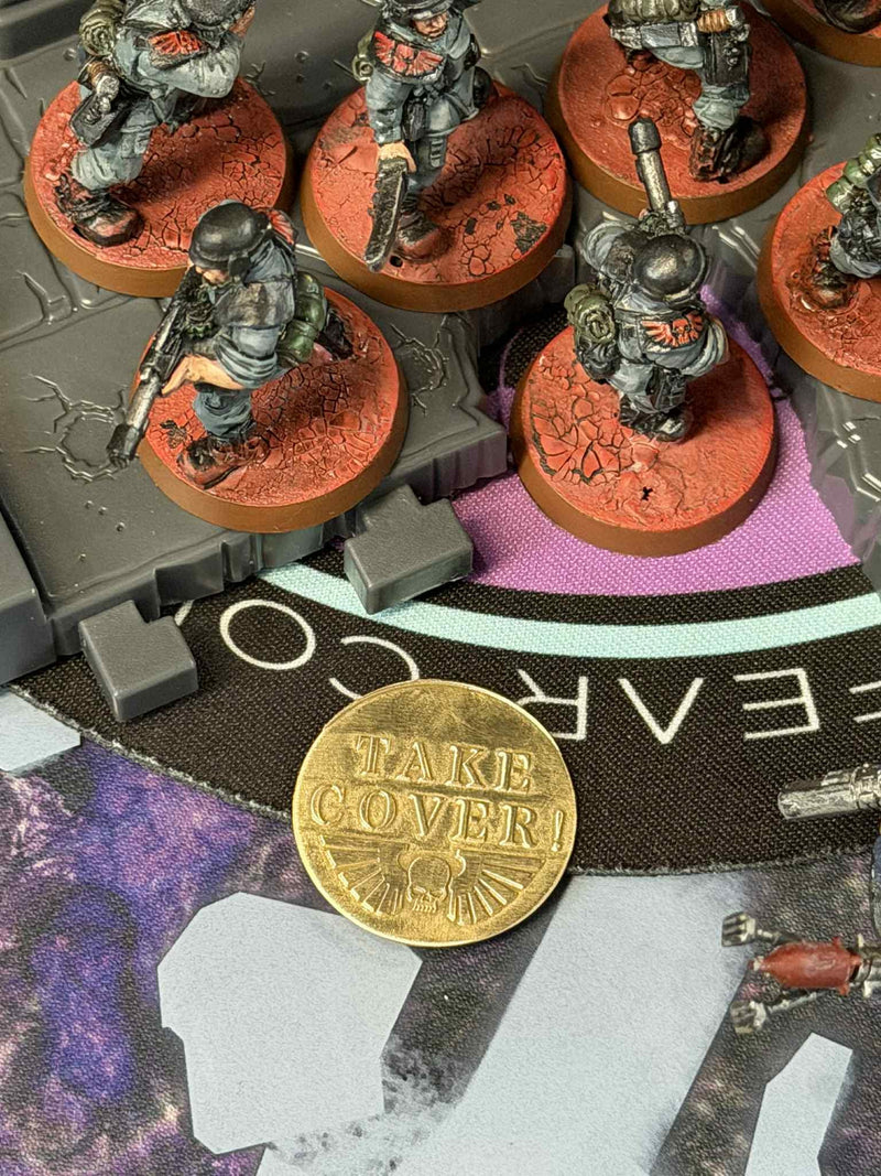 Guard Order Tokens - Engraved Brass Warhammer 40K Markers