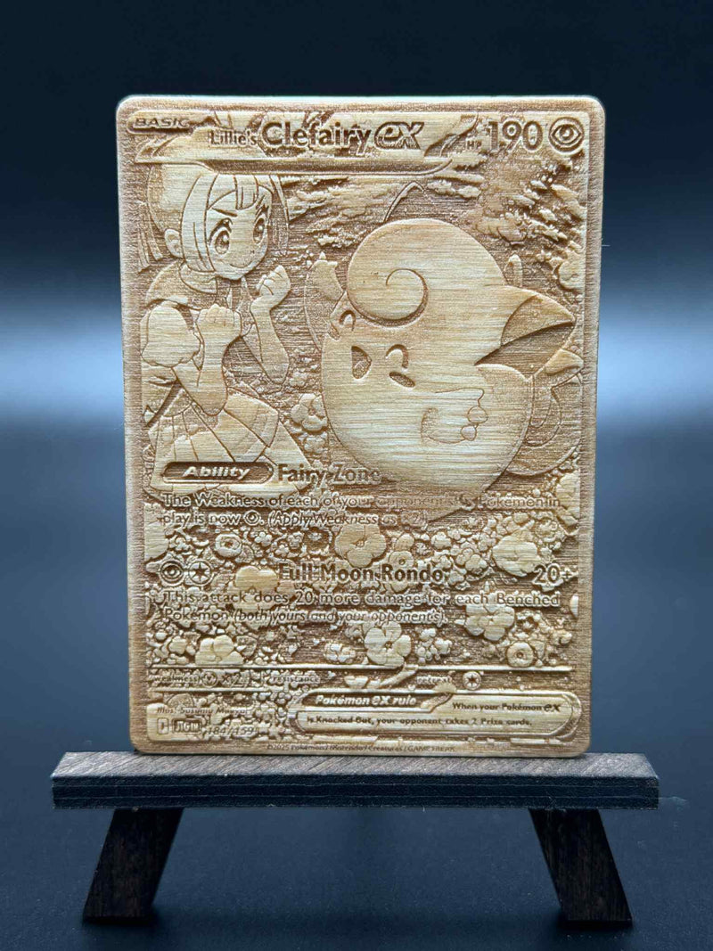 Custom Genuine Hardwood Pokémon Card – Laser Engraved Collectible Display Gift - Personalized Options Available