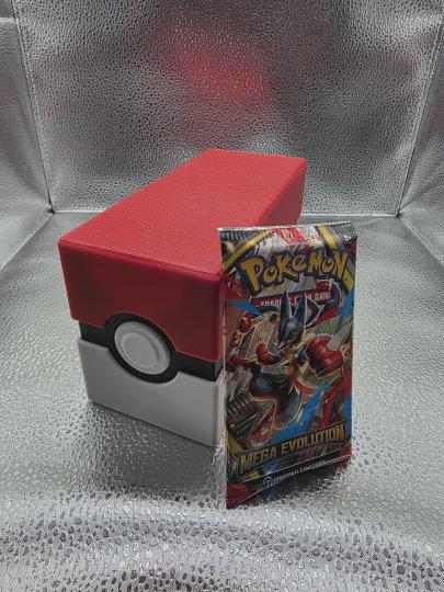 Custom Pokeball Box w/ Bulk lot & Booster Pack (Holds 500 Cards) | 3D Print