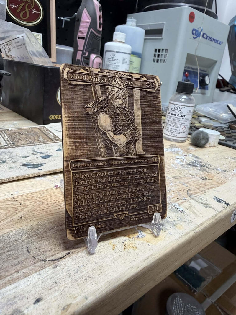 Custom MTG Genuine Hardwood Engraved Card –  Laser Engraved Collectible Display Gift - Personalized Options Available -