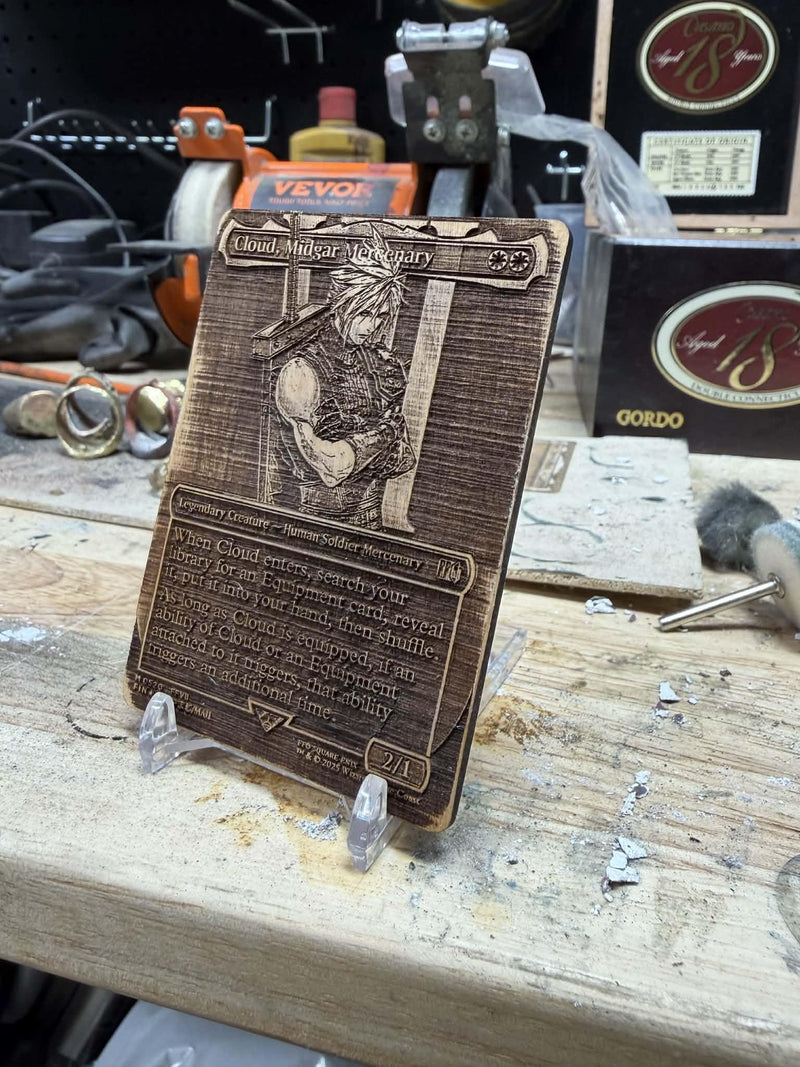Custom MTG Genuine Hardwood Engraved Card –  Laser Engraved Collectible Display Gift - Personalized Options Available -