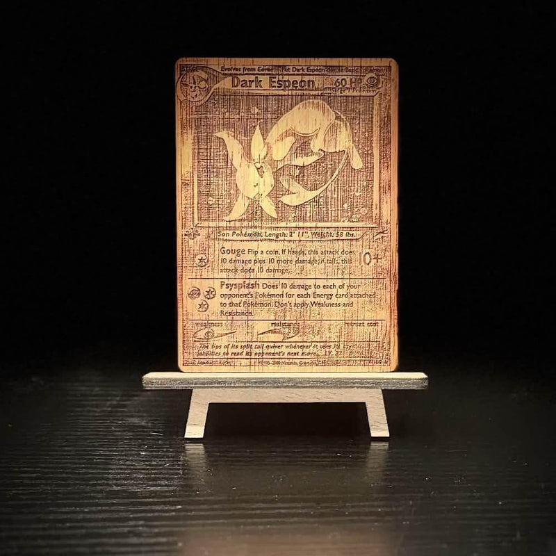 Custom Genuine Hardwood Pokémon Card – Laser Engraved Collectible Display Gift - Personalized Options Available