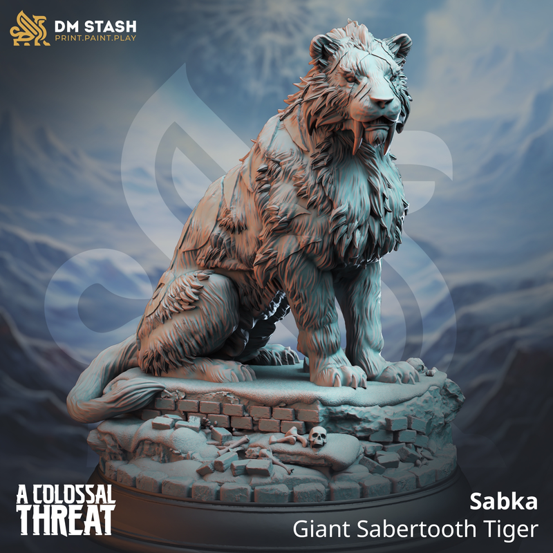 Sabka, Giant Sabertooth Tiger | DM Stash | DM Stash | DnD | Fantasy Miniature