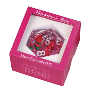 Sirius Dice - Valentine's Rose 54mm Snow Globe D20