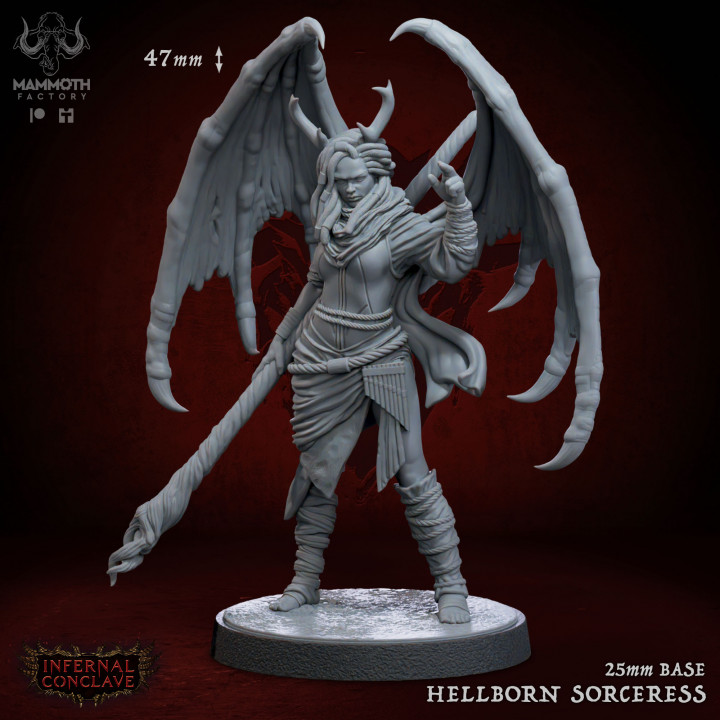 Hellborn Sorceress | Mammoth Factory | DnD | Fantasy | Miniature