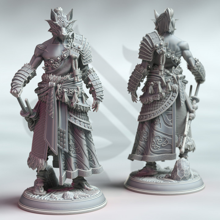 Samurai of the Wolf - Kaoru Okami | DM Stash | DnD | Fantasy Miniature