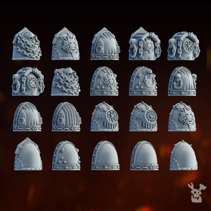 Carnage Reapers Shoulder Pads Set x20 | DakkaDakka | Grim Dark | Fantasy | One Page Rules
