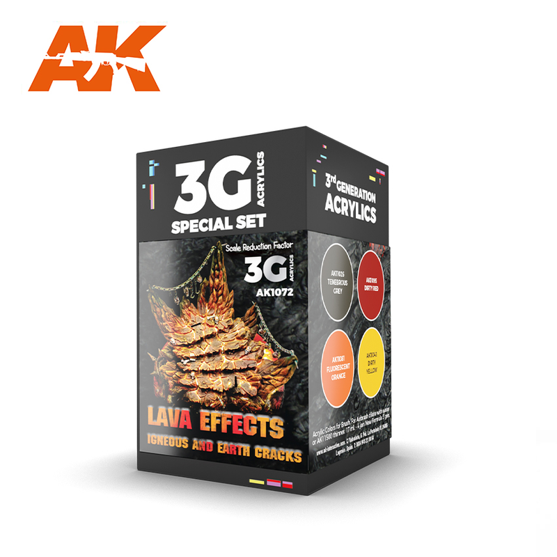 AK Interactive Wargame Color Set Lava Effects