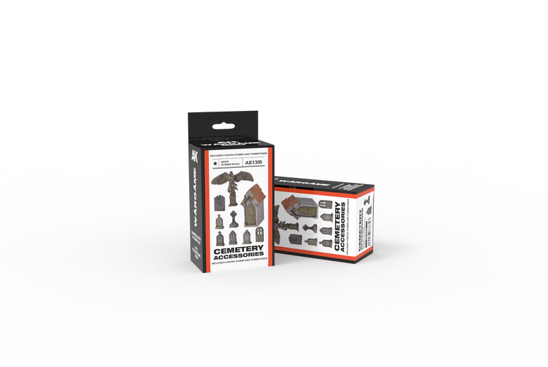 AK Interactive Cemetery Accessories Wargame Set (Resin 30-35mm)