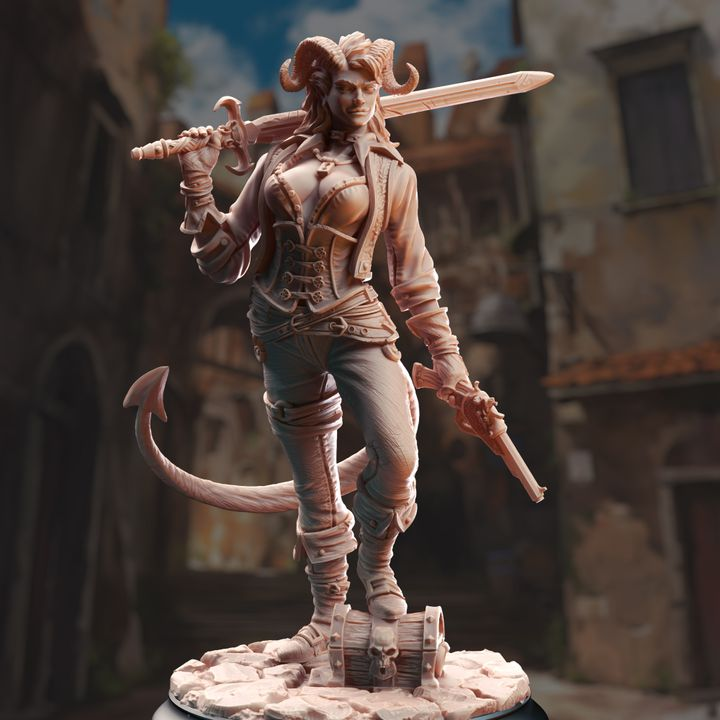 Tiefling Rogue Scoundrel - Syntheia the Daring | DM Stash
