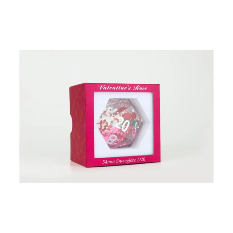 Sirius Dice - Valentine's Rose 54mm Snow Globe D20