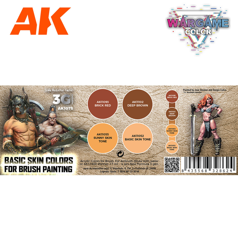 AK Interactive Wargame Color Basic Skin Colors Set