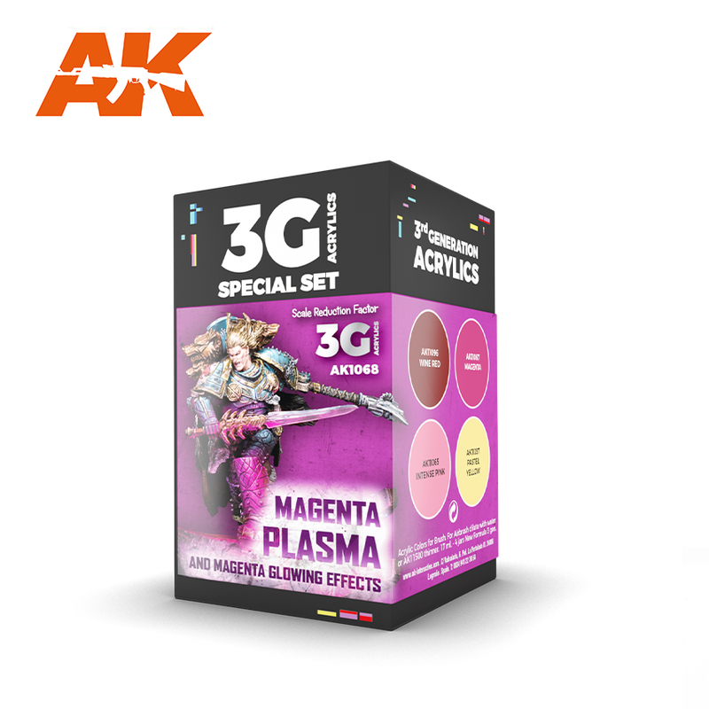 AK Interactive Wargame Color Set Magenta Plasma And Glowing Effects