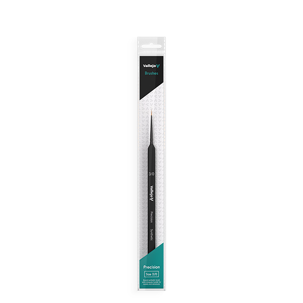 Vallejo Brush: Round Synthetic Brush, Triangular Handle No. 3/0