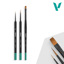 Vallejo Brush Set: Starter Set (Round No.1 & 3/0 Triangular Handle, Flat No.4, synthetics)
