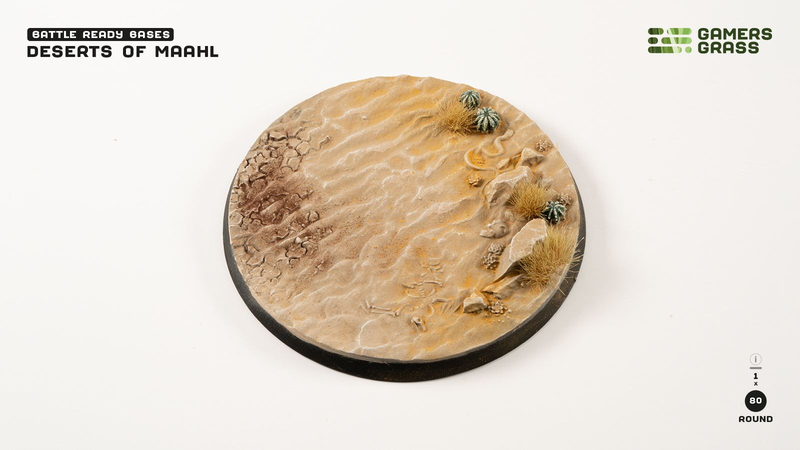 Gamers Grass Deserts of Maahl Premade Round Bases 80mm (1 Pack)