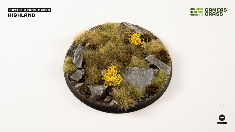 Gamers Grass Highland Premade Round Bases 80mm (1 Pack)