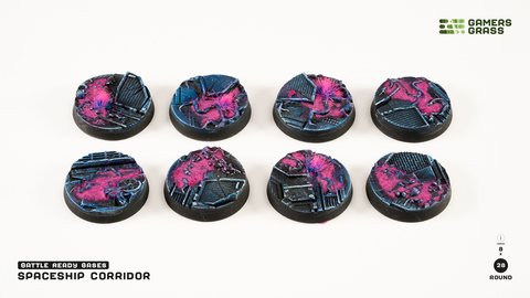 Gamers Grass Alien Infestation Premade Round Bases 28mm (8 Pack)