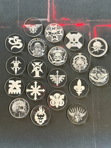 Objective Token | 40mm | Custom Acrylic | Grim Dark | Objective Marker