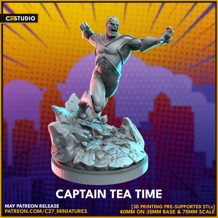 Captain Britain 40mm Scale Miniature | Crisis Protocol Proxy | C27
