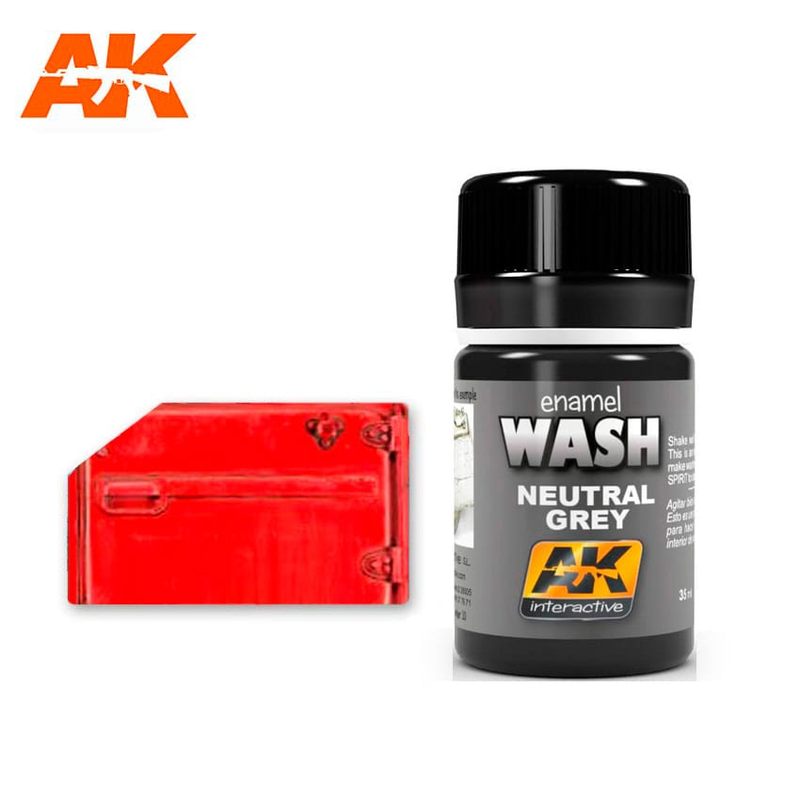 AK Interactive Neutral Grey For White/Black Wash