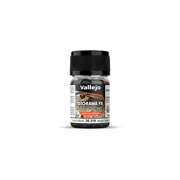 Vallejo Diorama FX: Landscape Textures- Vulcan Black (2-5 mm), 35 ml