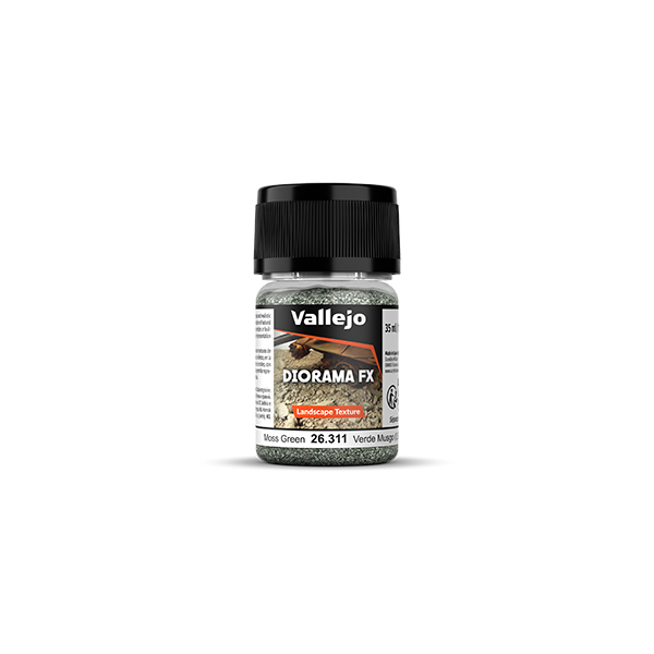 Vallejo Diorama FX: Landscape Textures- Moss Green (0.5-2.0 mm), 35 ml