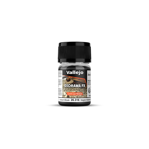 Vallejo Diorama FX: Landscape Textures- Vulcan Black (0.1-0.6 mm), 35 ml