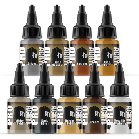 Monument Hobbies Pro Acryl Metallic Set - 9 Colors