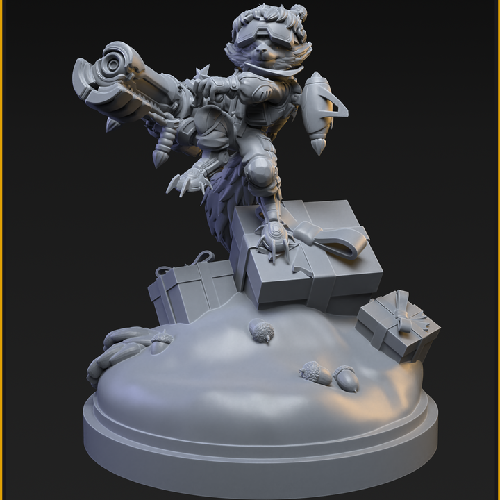 Christmas Rocket Raccoon (40mm on 35mm Base) | Crisis Protocol Proxy | C27