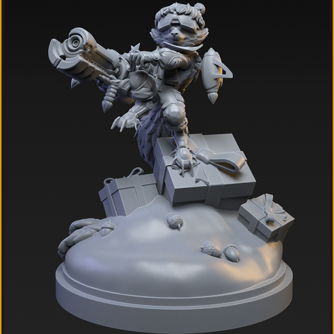 Christmas Rocket Raccoon (40mm on 35mm Base) | Crisis Protocol Proxy | C27