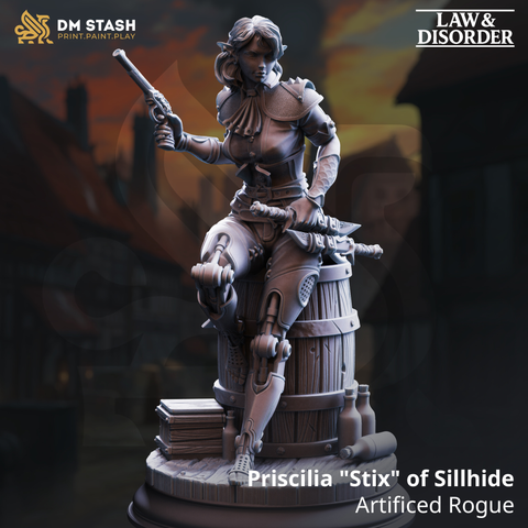 Priscilia "Stix" of Sillhide - Artificed Rogue | 3D Printed Miniature | DM Stash