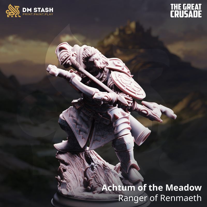 Achtum of the Meadow - Ranger | 3D Printed Miniature | DM Stash