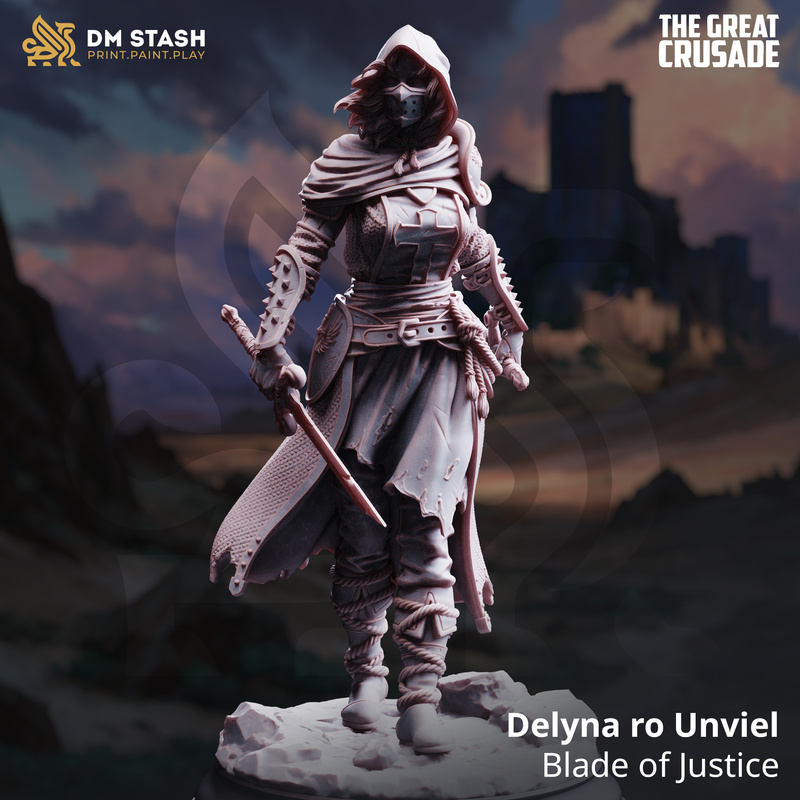 Delyna ro Unviel - Blade of Justice | 3D Printed Miniature | DM Stash