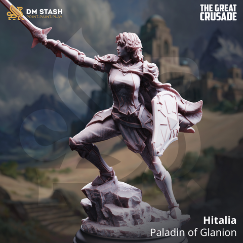 Hitalia - Paladin of Glanion | 3D Printed Miniature | DM Stash