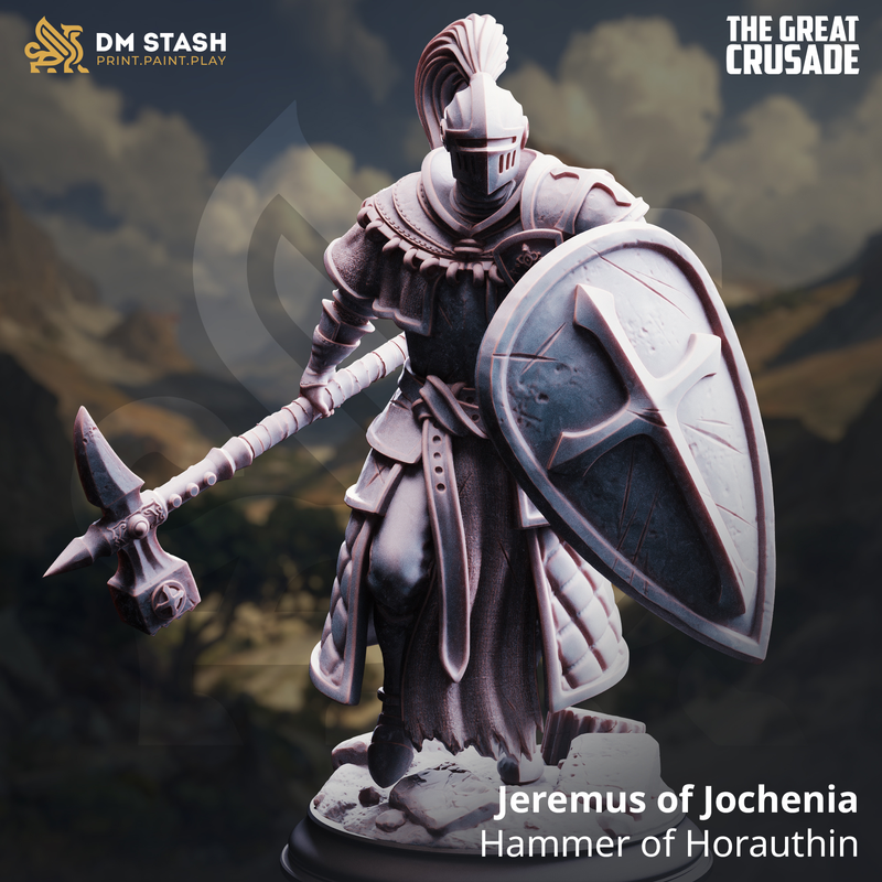 Jeremus of Jochenia - Hammer of Horauthin | 3D Printed Miniature | DM Stash