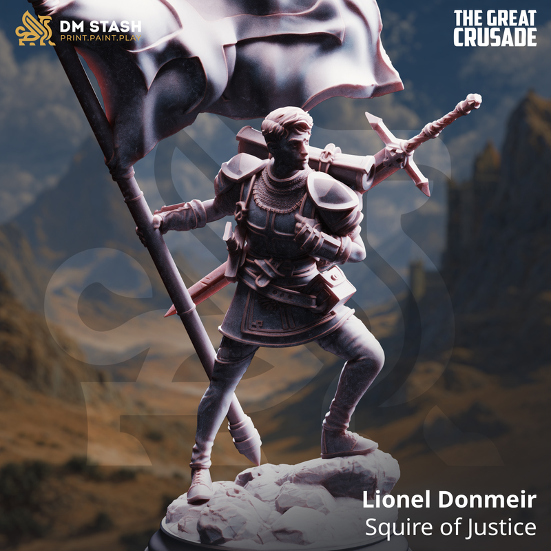 Lionel Donmeir - Squire of Justice | 3D Printed Miniature | DM Stash
