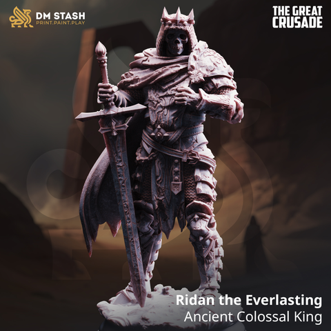 Ridan the Everlasting - Ancient Colossal King | 3D Printed Miniature | DM Stash