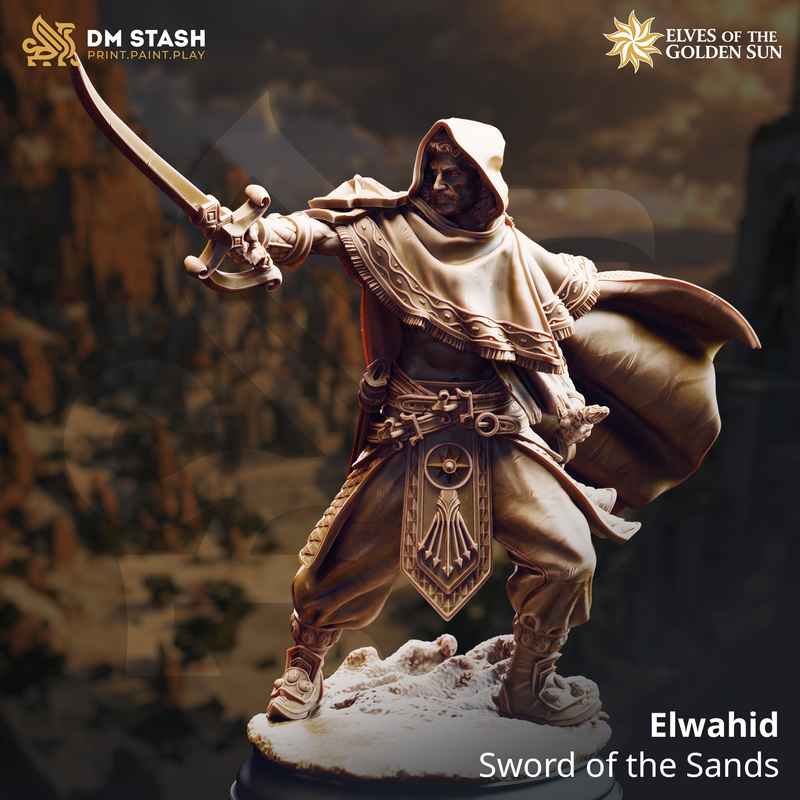 Elwahid - Sword of the Sands | 3D Printed Miniature | DM Stash