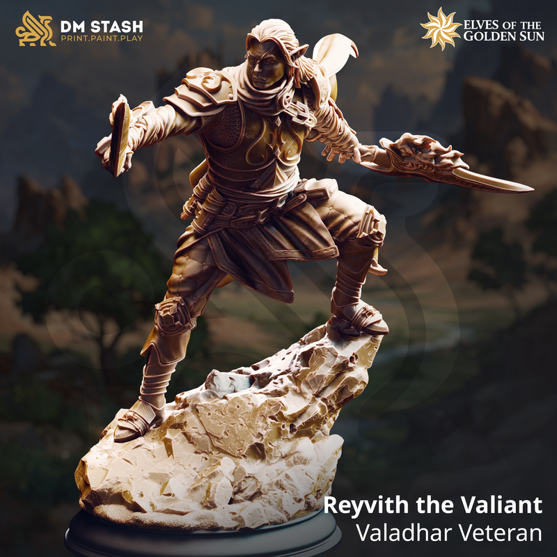 Reyvith the Valiant - Valadhar Veteran | 3D Printed Miniature | DM Stash