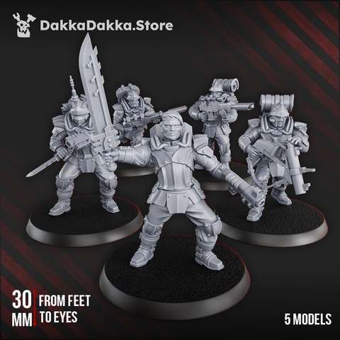 Phaeton Guard Special Forces x5 | Grimdark Sci-Fi Miniature | 3D Printed | Dakka Dakka