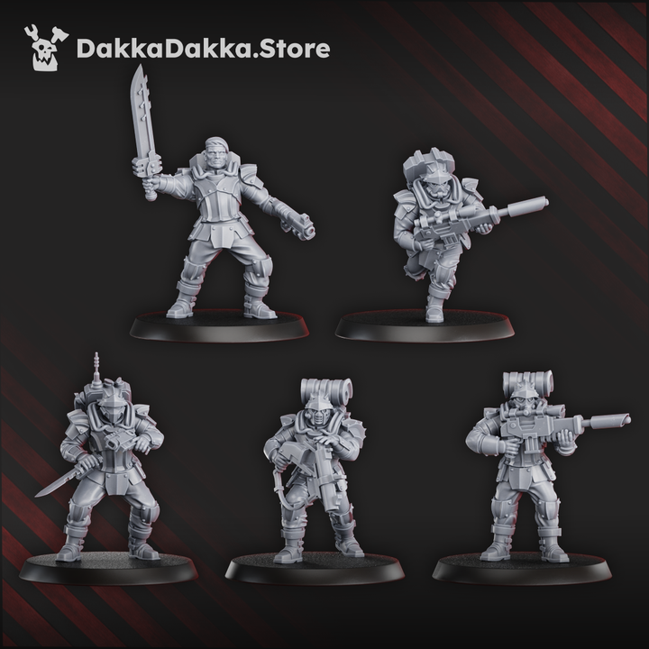 Phaeton Guard Special Forces x5 | Grimdark Sci-Fi Miniature | 3D Printed | Dakka Dakka
